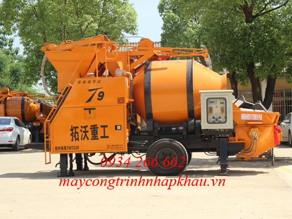 máy trộn kết hợp bơm bê tông trung quốc 35m3/h