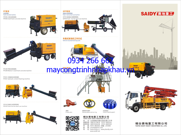 Bơm bê tông mini trung quốc 20m3/h hiệu SAIDY