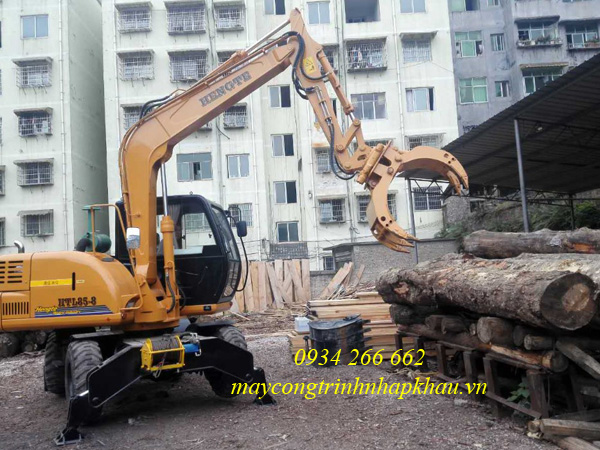 máy xúc đào thủy lực bánh lốp hiệu Hengte Trung Quốc gầu 0.23m3