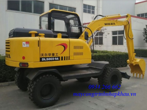 Máy xúc đào bánh lốp trung quốc gầu 0.24m3 hiệu WOLWA