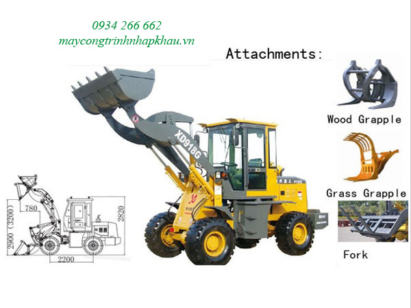 máy xúc lật sức nâng 1.8 tấn model XD918G